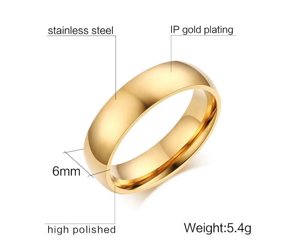 Personalized Name Ring for Women Men 6mm