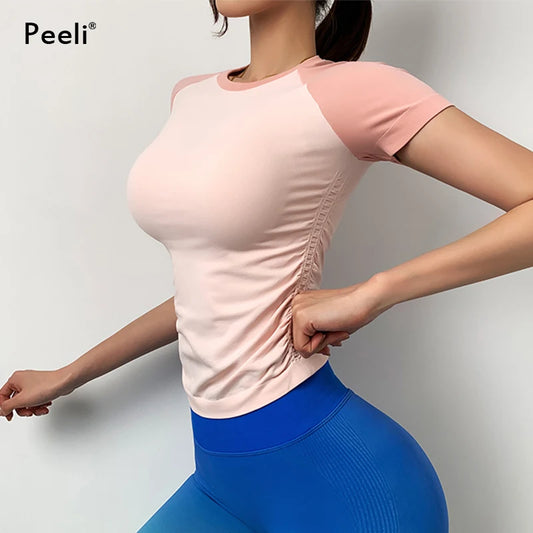 Short Sleeve Yoga Top Women Sport T Shirts Workout